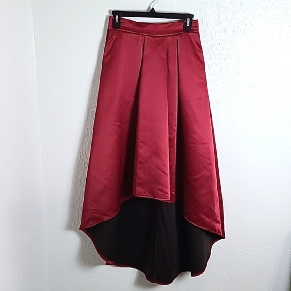 High-Low Skirt, Maxi in the Back, Wine in Color,  Size Medium